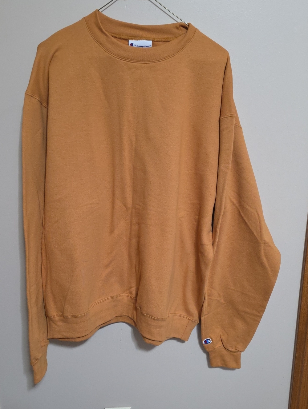 Champion Men's Crewneck Sweatshirt in Tan/Caramel